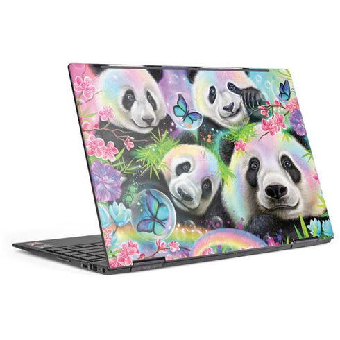 Rainbow Pandas with Butterflies by Sheena Pike HP Envy Skin