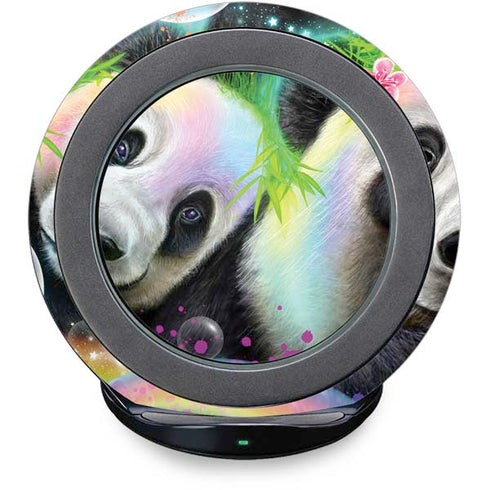 Rainbow Pandas with Butterflies by Sheena Pike Fast Charge Wireless Charging Stand Skin