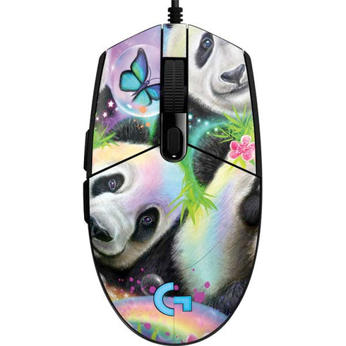 Rainbow Pandas with Butterflies by Sheena Pike G203 Prodigy RGB Wired Gaming Mouse Skin