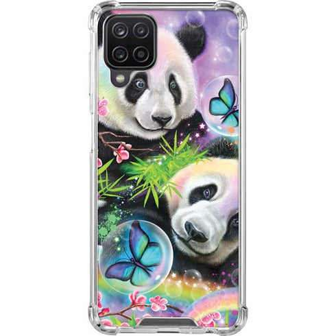 Rainbow Pandas with Butterflies by Sheena Pike Galaxy A12 Clear Case