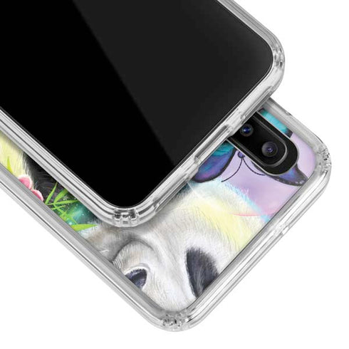 Rainbow Pandas with Butterflies by Sheena Pike Galaxy A20 Clear Case