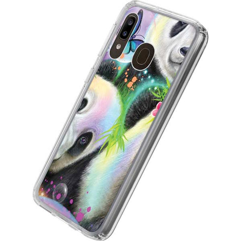 Rainbow Pandas with Butterflies by Sheena Pike Galaxy A20 Clear Case