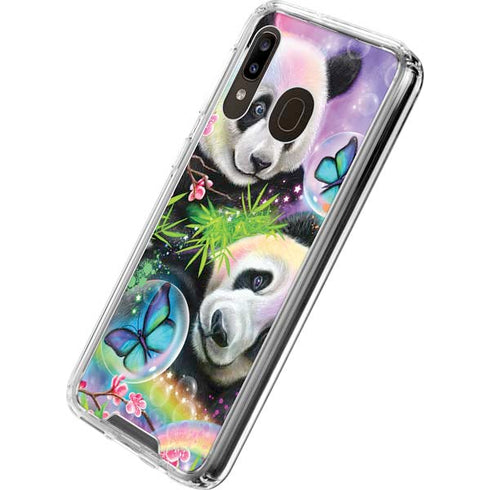 Rainbow Pandas with Butterflies by Sheena Pike Galaxy A30 Clear Case