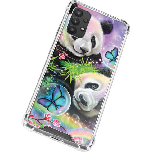 Rainbow Pandas with Butterflies by Sheena Pike Galaxy A32 5G Clear Case