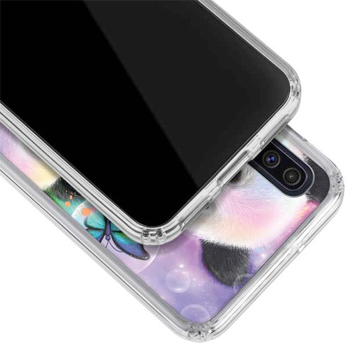 Rainbow Pandas with Butterflies by Sheena Pike Galaxy A50 Clear Case