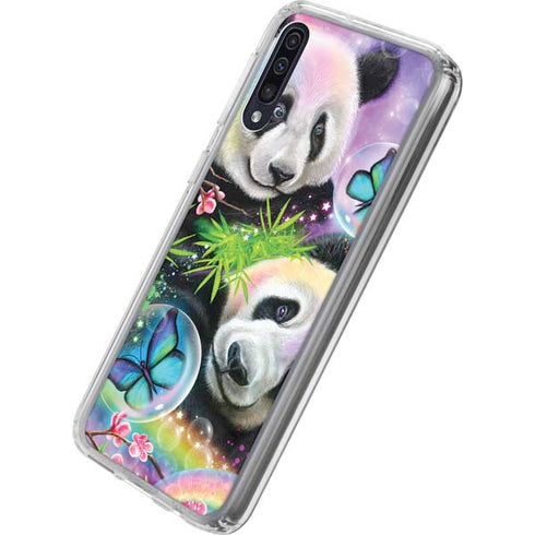 Rainbow Pandas with Butterflies by Sheena Pike Galaxy A50 Clear Case