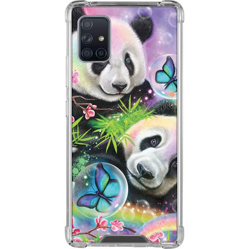 Rainbow Pandas with Butterflies by Sheena Pike Galaxy A51 5G Clear Case