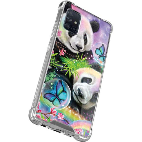 Rainbow Pandas with Butterflies by Sheena Pike Galaxy A51 5G Clear Case