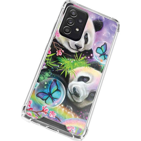 Rainbow Pandas with Butterflies by Sheena Pike Galaxy A52 5G Clear Case