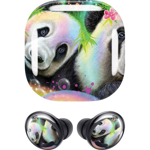 Rainbow Pandas with Butterflies by Sheena Pike Galaxy Buds Pro Skin