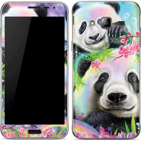 Rainbow Pandas with Butterflies by Sheena Pike Galaxy J3 Skin