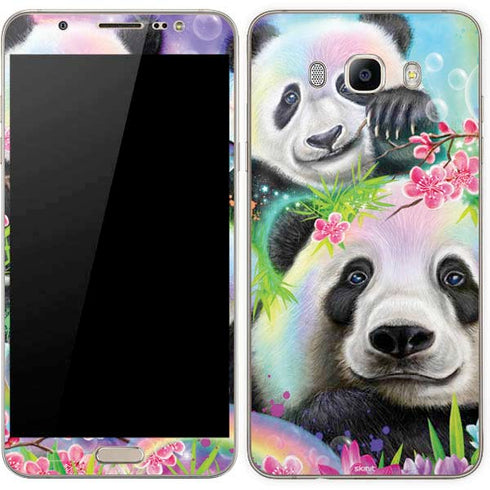 Rainbow Pandas with Butterflies by Sheena Pike Galaxy J7 Skin