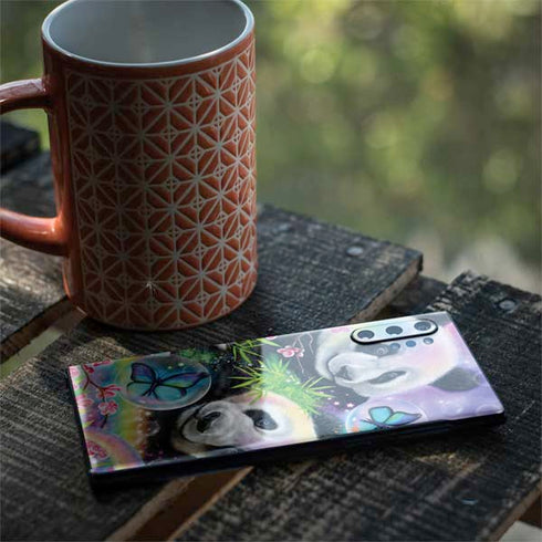 Rainbow Pandas with Butterflies by Sheena Pike Galaxy Note 10 Plus Skin