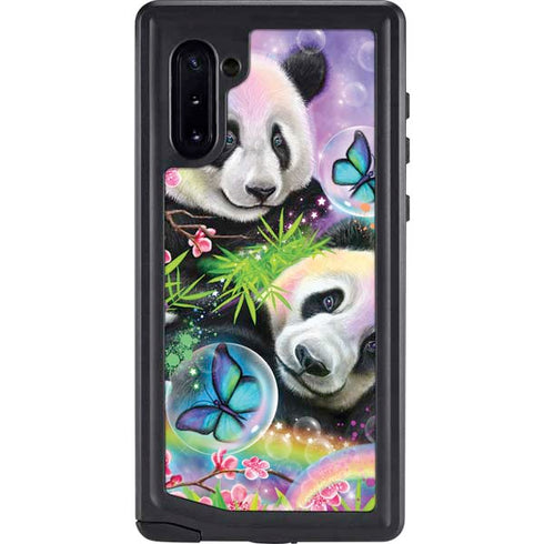 Rainbow Pandas with Butterflies by Sheena Pike Galaxy Note 10 Waterproof Case