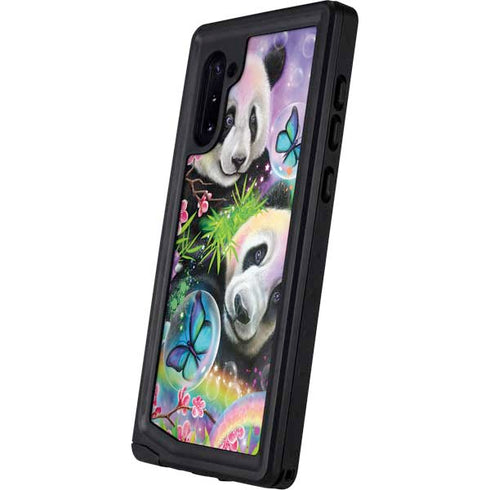 Rainbow Pandas with Butterflies by Sheena Pike Galaxy Note 10 Waterproof Case