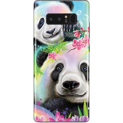 Rainbow Pandas with Butterflies by Sheena Pike Galaxy Note 8 Skin