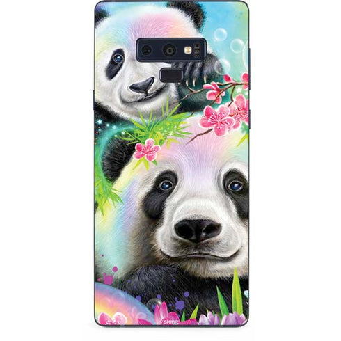 Rainbow Pandas with Butterflies by Sheena Pike Galaxy Note 9 Skin