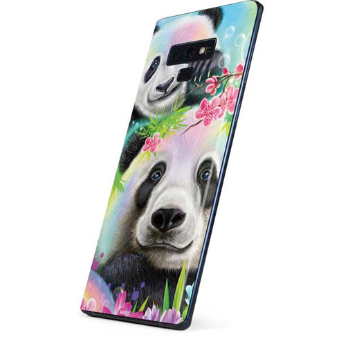 Rainbow Pandas with Butterflies by Sheena Pike Galaxy Note 9 Skin