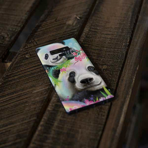 Rainbow Pandas with Butterflies by Sheena Pike Galaxy Note 9 Skin