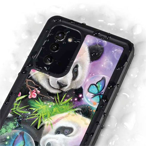 Rainbow Pandas with Butterflies by Sheena Pike Galaxy Note20 5G Waterproof Case