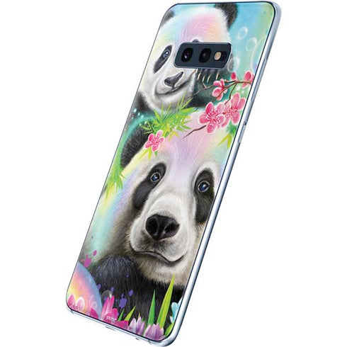 Rainbow Pandas with Butterflies by Sheena Pike Galaxy S10e Skin