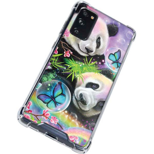 Rainbow Pandas with Butterflies by Sheena Pike Galaxy S20 FE Clear Case