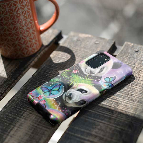 Rainbow Pandas with Butterflies by Sheena Pike Galaxy S20 Plus Pro Case