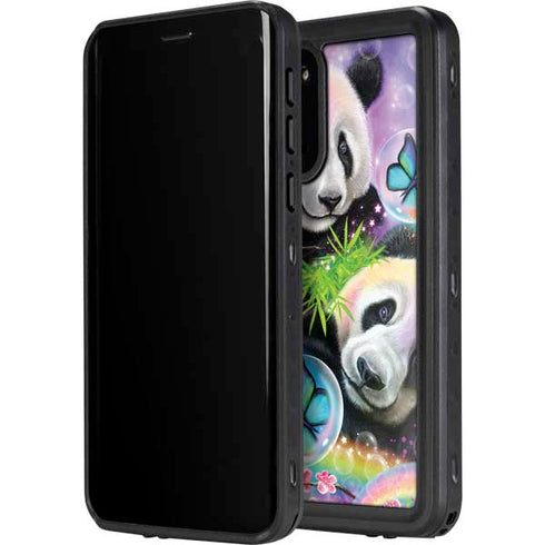 Rainbow Pandas with Butterflies by Sheena Pike Galaxy S20 Plus Waterproof Case