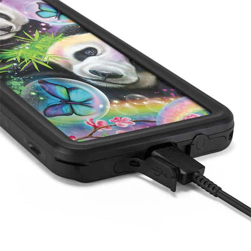 Rainbow Pandas with Butterflies by Sheena Pike Galaxy S20 Plus Waterproof Case
