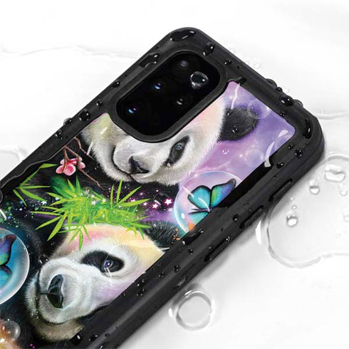Rainbow Pandas with Butterflies by Sheena Pike Galaxy S20 Plus Waterproof Case