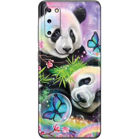 Rainbow Pandas with Butterflies by Sheena Pike Galaxy S20 Skin