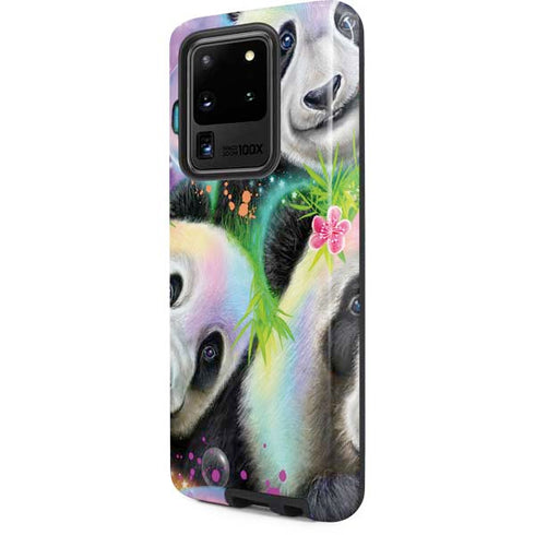 Rainbow Pandas with Butterflies by Sheena Pike Galaxy S20 Ultra 5G Pro Case