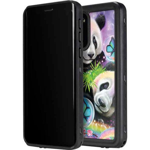 Rainbow Pandas with Butterflies by Sheena Pike Galaxy S20 Waterproof Case