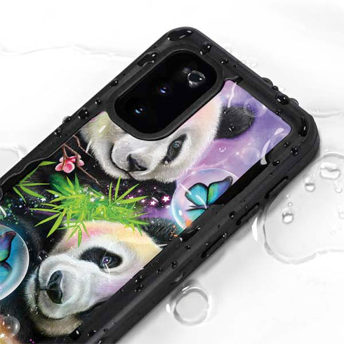 Rainbow Pandas with Butterflies by Sheena Pike Galaxy S20 Waterproof Case