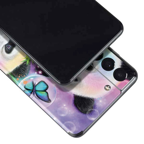 Rainbow Pandas with Butterflies by Sheena Pike Galaxy S21 5G Skin