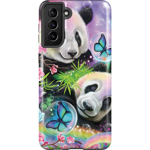 Rainbow Pandas with Butterflies by Sheena Pike Galaxy S21 Plus 5G Pro Case