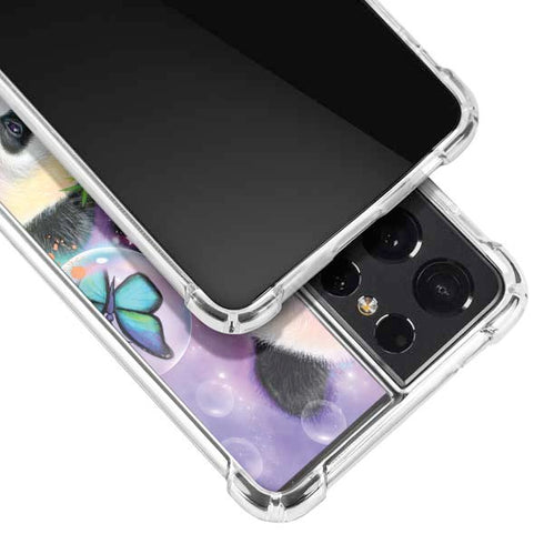 Rainbow Pandas with Butterflies by Sheena Pike Galaxy S21 Ultra 5G Clear Case
