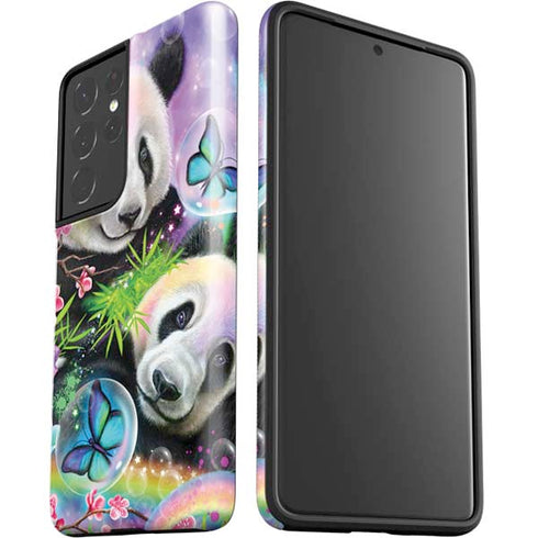 Rainbow Pandas with Butterflies by Sheena Pike Galaxy S21 Ultra 5G Pro Case