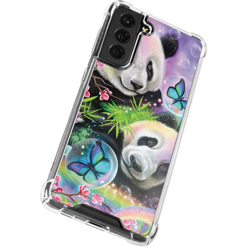 Rainbow Pandas with Butterflies by Sheena Pike Galaxy S22 Plus Clear Case