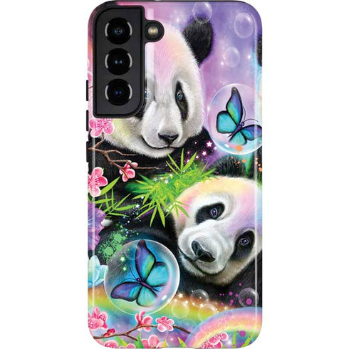 Rainbow Pandas with Butterflies by Sheena Pike Galaxy S22 Plus Pro Case
