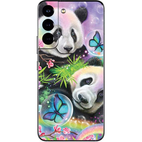 Rainbow Pandas with Butterflies by Sheena Pike Galaxy S22 Skin