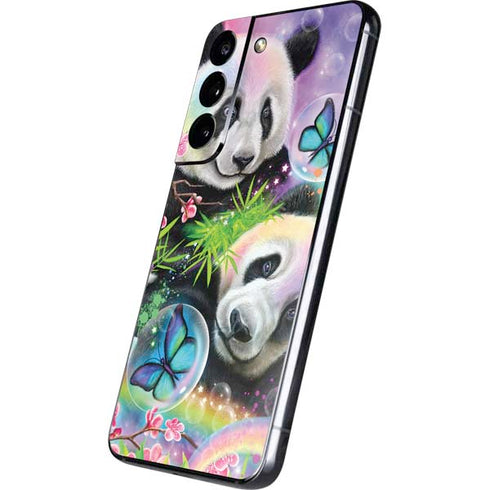 Rainbow Pandas with Butterflies by Sheena Pike Galaxy S22 Skin