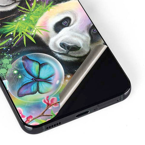 Rainbow Pandas with Butterflies by Sheena Pike Galaxy S22 Skin