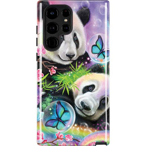 Rainbow Pandas with Butterflies by Sheena Pike Galaxy S22 Ultra Pro Case
