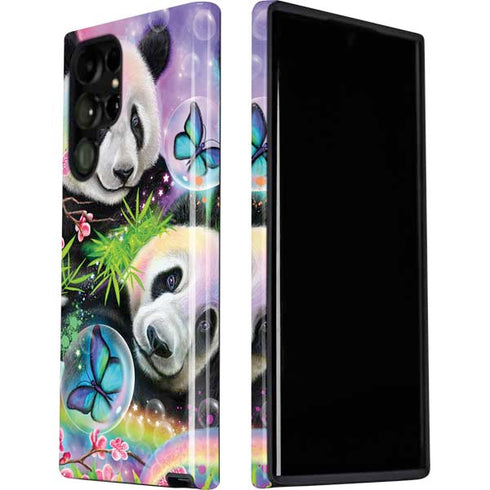 Rainbow Pandas with Butterflies by Sheena Pike Galaxy S22 Ultra Pro Case