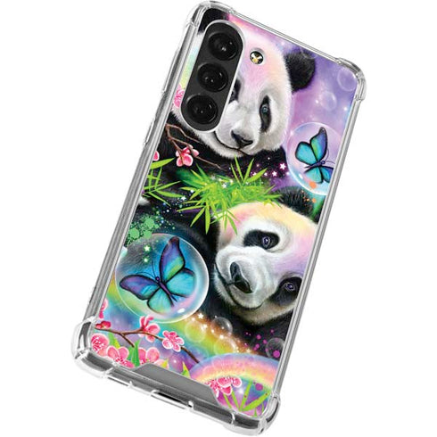 Rainbow Pandas with Butterflies by Sheena Pike Galaxy S23 Clear Case