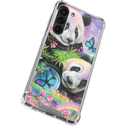 Rainbow Pandas with Butterflies by Sheena Pike Galaxy S23 Plus Clear Case