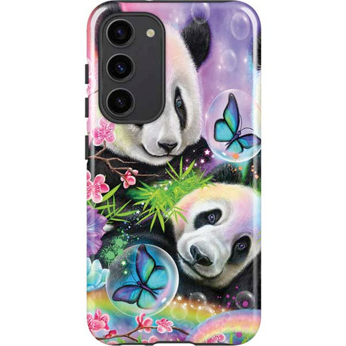 Rainbow Pandas with Butterflies by Sheena Pike Galaxy S23 Plus Pro Case