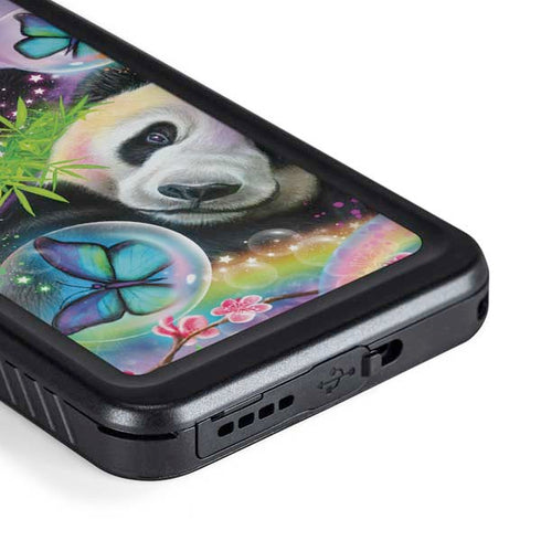 Rainbow Pandas with Butterflies by Sheena Pike Galaxy S23 Plus Waterproof Case