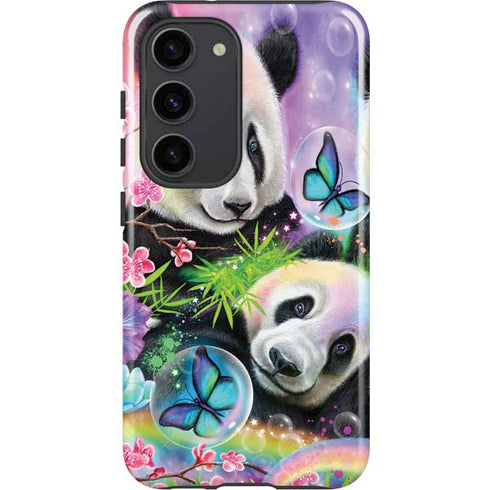 Rainbow Pandas with Butterflies by Sheena Pike Galaxy S23 Pro Case